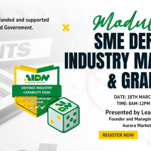 AIDN QLD DICE (Online) Micro-Credential: SME Defence Industry Marketing and Grants